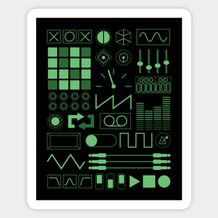 Electronic Musician Synth, Sampler and Drum Machine Controls Sticker